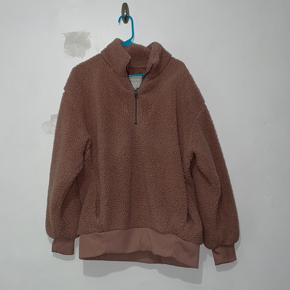 Size L Womens American Eagle Sherpa Jacket 1/4 Zip
